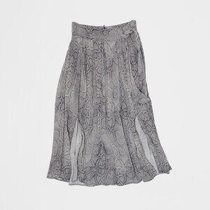 Elegant Gray Snake Print Skirt